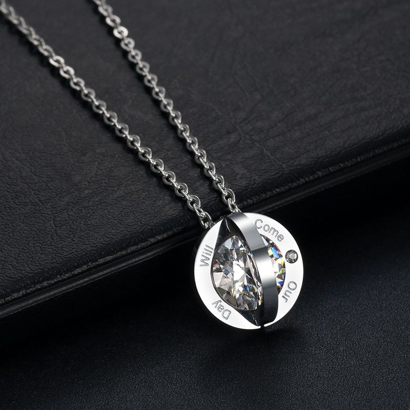 Hip Hop Elegant Round Zirconia Pendant Couple Necklace | Wholesale Jewelry Only 7