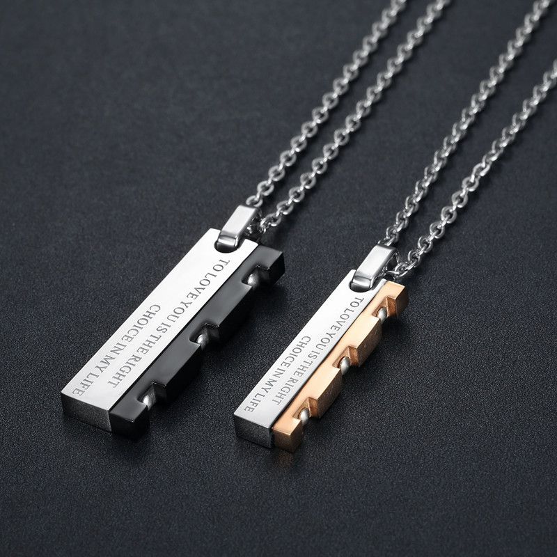 Hip Hop Punk Vintage Blade Patchwork Titanium Steel Couple Pendant Necklace | Wholesale Jewelry Only 1