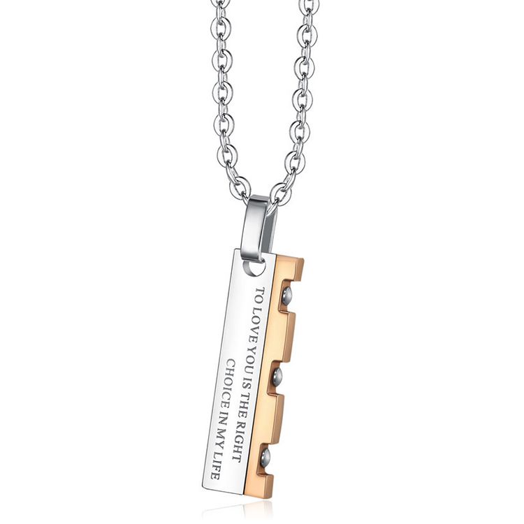 Hip Hop Punk Vintage Blade Patchwork Titanium Steel Couple Pendant Necklace | Wholesale Jewelry Only 3