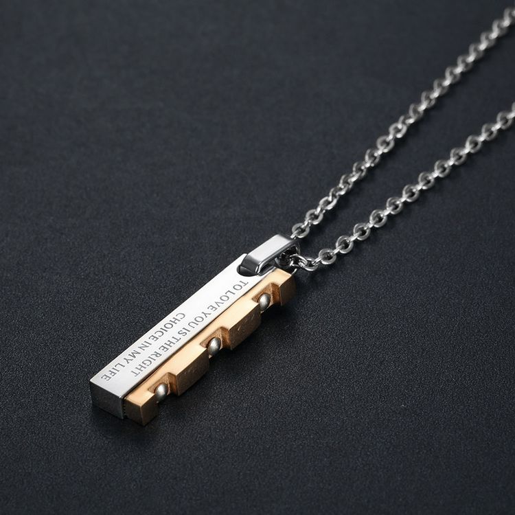 Hip Hop Punk Vintage Blade Patchwork Titanium Steel Couple Pendant Necklace | Wholesale Jewelry Only 4