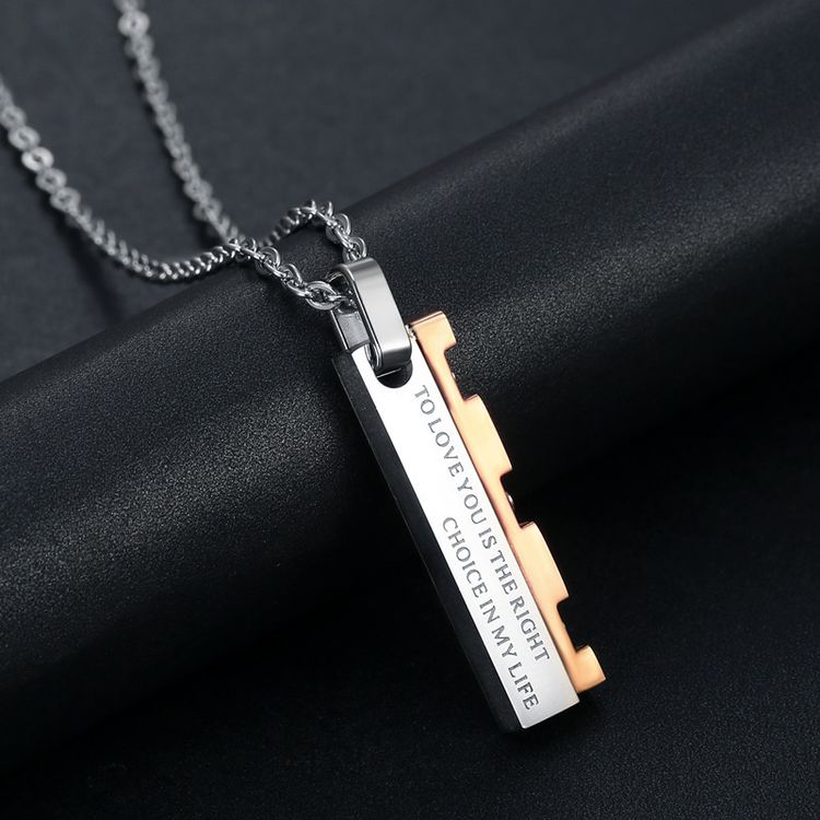 Hip Hop Punk Vintage Blade Patchwork Titanium Steel Couple Pendant Necklace | Wholesale Jewelry Only 5