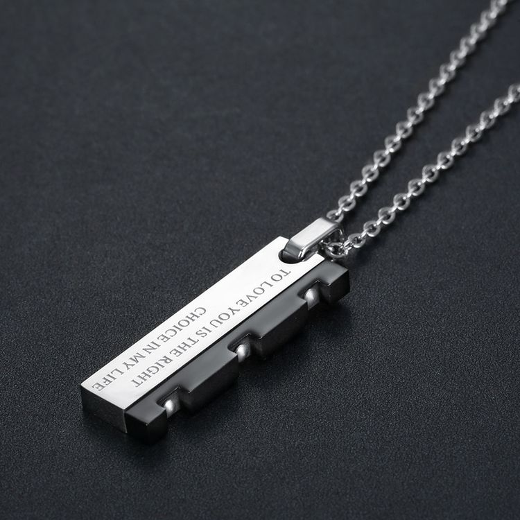 Hip Hop Punk Vintage Blade Patchwork Titanium Steel Couple Pendant Necklace | Wholesale Jewelry Only 6