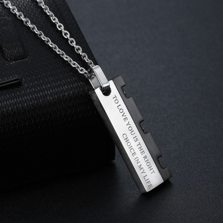 Hip Hop Punk Vintage Blade Patchwork Titanium Steel Couple Pendant Necklace | Wholesale Jewelry Only 7