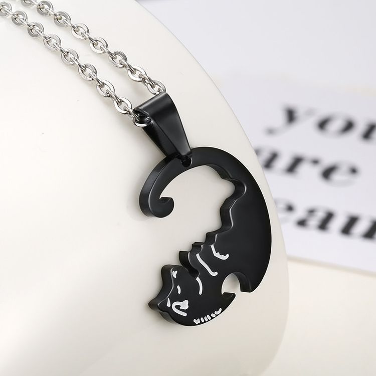 Creative dog hug pendant Wholesale Couple stainless steel Necklace  | Wholesale Jewelry Only 2