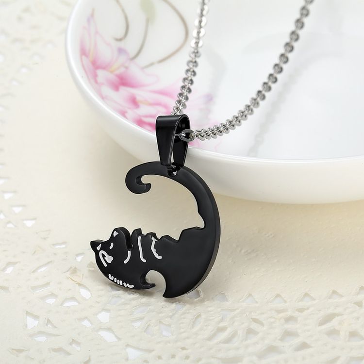 Creative dog hug pendant Wholesale Couple stainless steel Necklace  | Wholesale Jewelry Only 4