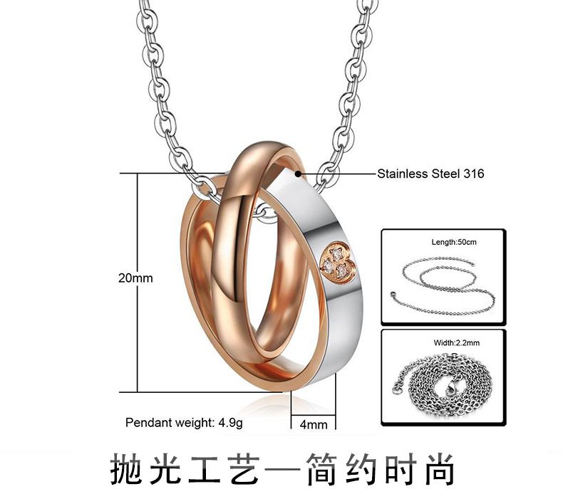 Hip Hop Cross Heart Pendant Stainless Steel Couple Necklace Wholesale | Wholesale Jewelry Only 6