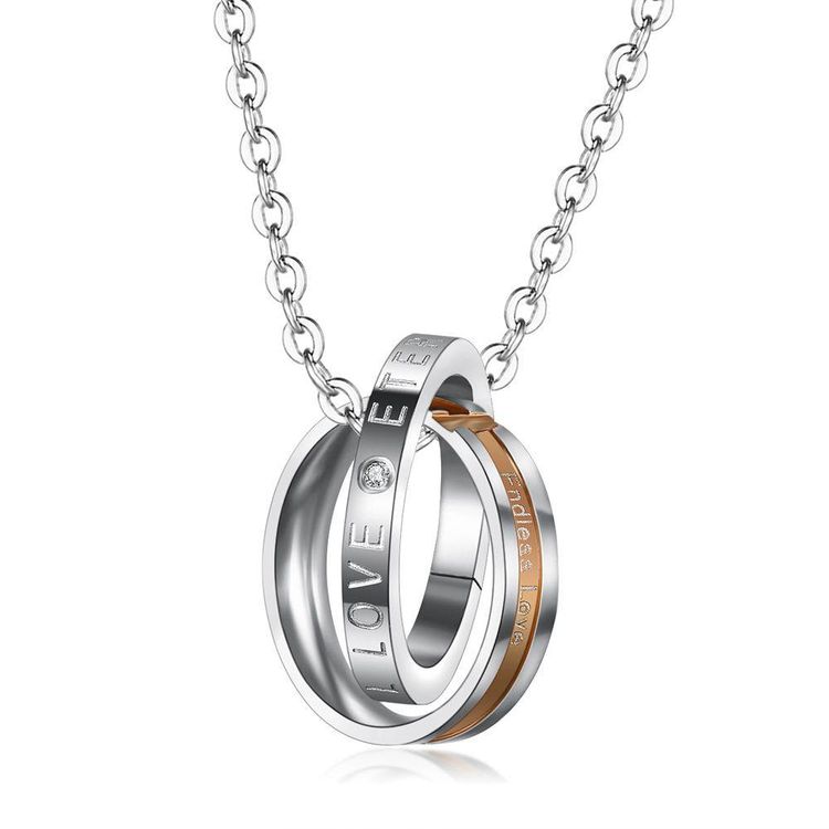 New fine cross double circle pendant titanium steel couple necklace Wholesale | Wholesale Jewelry Only 4