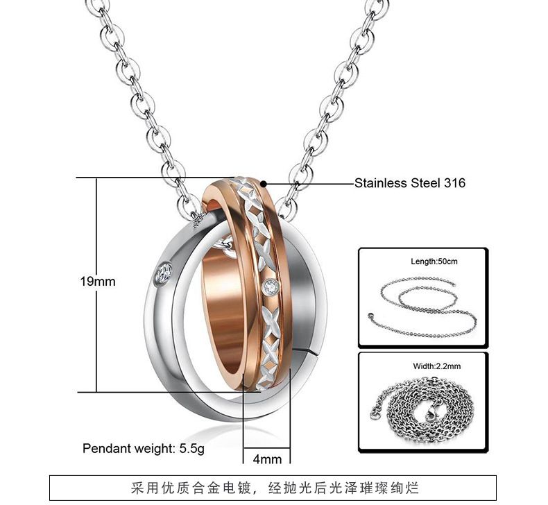 Wholesale Creative Celebrity Titanium steel couple pendant necklace | Wholesale Jewelry Only 4