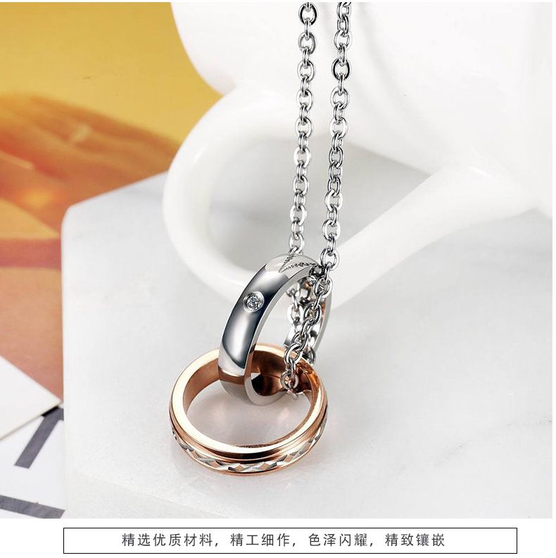 Wholesale Creative Celebrity Titanium steel couple pendant necklace | Wholesale Jewelry Only 6