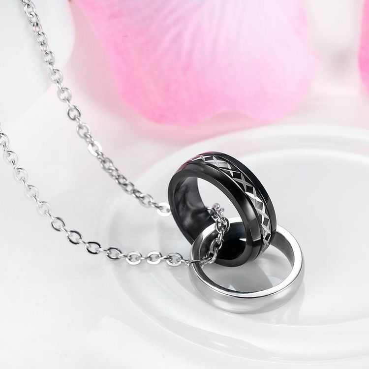 Wholesale Creative Celebrity Titanium steel couple pendant necklace | Wholesale Jewelry Only 7