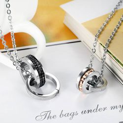 Fashion Celebrity Sawtooth Titanium Stainless Steel Couple necklace | Wholesale Jewelry Only