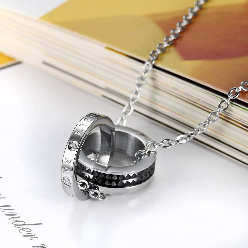 Fashion Celebrity Sawtooth Titanium Stainless Steel Couple necklace | Wholesale Jewelry Only 6