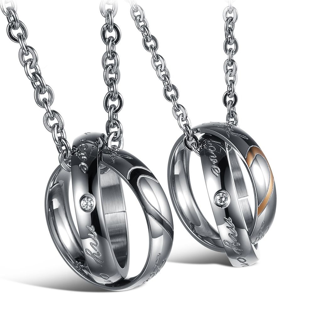Wholesale Fashion Heart Pendant Titanium Stainless Steel Couple Necklace | Wholesale Jewelry Only 0