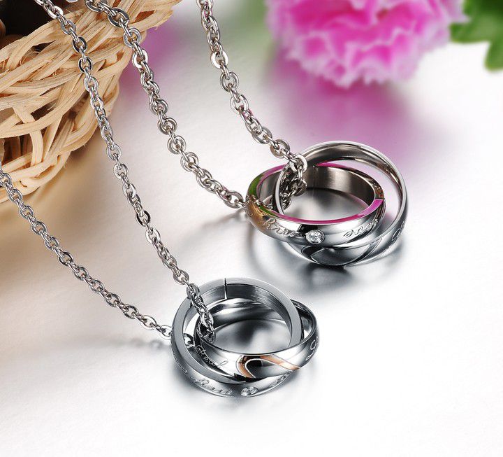 Wholesale Fashion Heart Pendant Titanium Stainless Steel Couple Necklace | Wholesale Jewelry Only 5