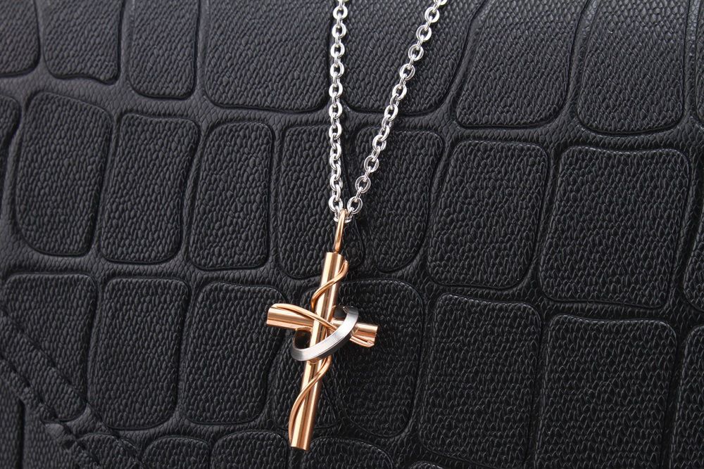 Creative Vintage Cross Pendant Stainless Steel Couple Necklace | Wholesale Jewelry Only 3