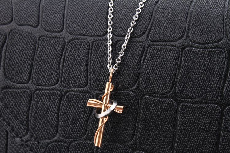 Creative Vintage Cross Pendant Stainless Steel Couple Necklace | Wholesale Jewelry Only 3