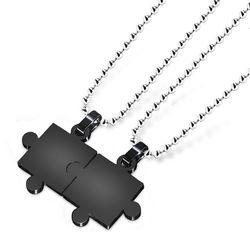 Creative Puzzle Pendant Stainless Steel Couple Necklace  | Wholesale Jewelry Only