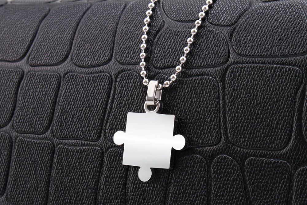 Creative Puzzle Pendant Stainless Steel Couple Necklace  | Wholesale Jewelry Only 3