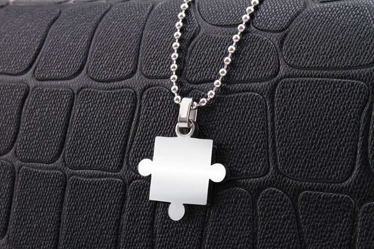 Creative Puzzle Pendant Stainless Steel Couple Necklace  | Wholesale Jewelry Only 3