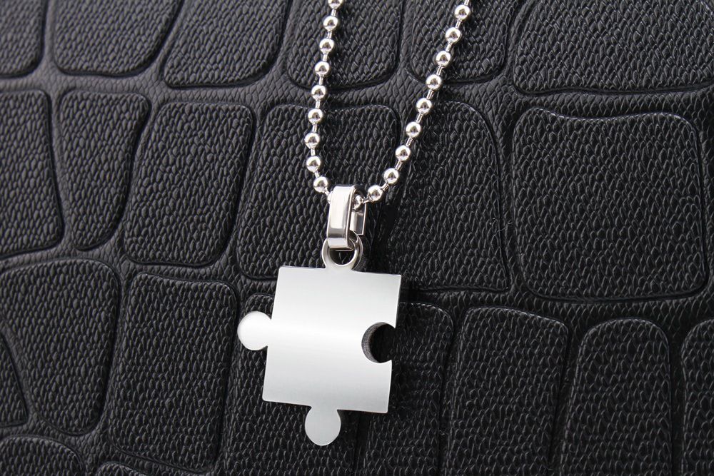 Creative Puzzle Pendant Stainless Steel Couple Necklace  | Wholesale Jewelry Only 4