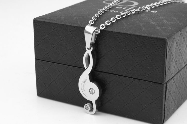 Wholesale Creative Music Symbol Titanium Couple Pendant Necklace | Wholesale Jewelry Only 4