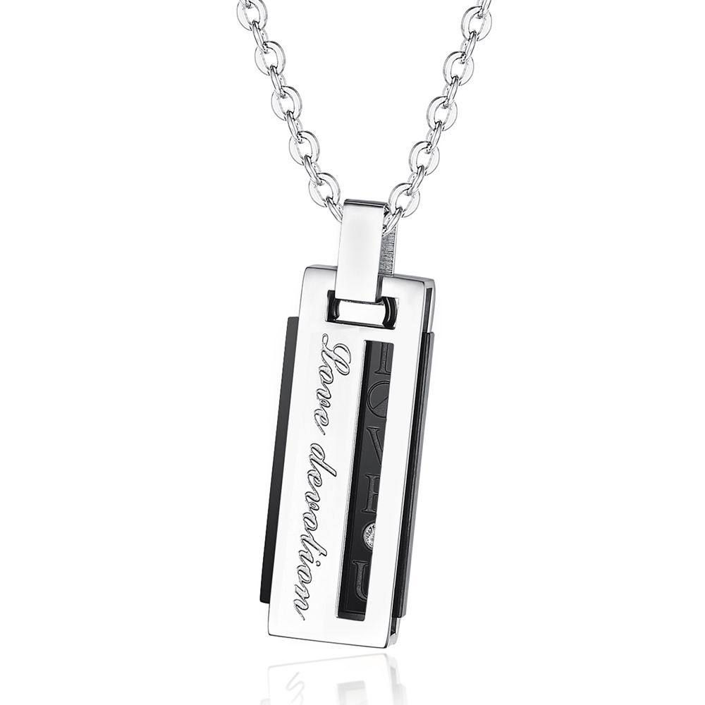 Letter Fashion Pendant Necklace Titanium Couple Necklace | Wholesale Jewelry Only 3