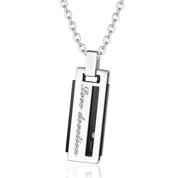 Letter Fashion Pendant Necklace Titanium Couple Necklace | Wholesale Jewelry Only 3