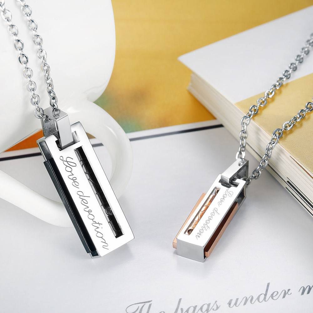 Letter Fashion Pendant Necklace Titanium Couple Necklace | Wholesale Jewelry Only 7