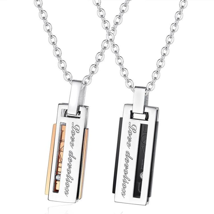 Letter Fashion Pendant Necklace Titanium Couple Necklace | Wholesale Jewelry Only 8