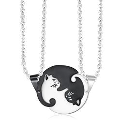  Cute Animal Cat Pendant Puzzle Couple Necklace Wholesale | Wholesale Jewelry Only