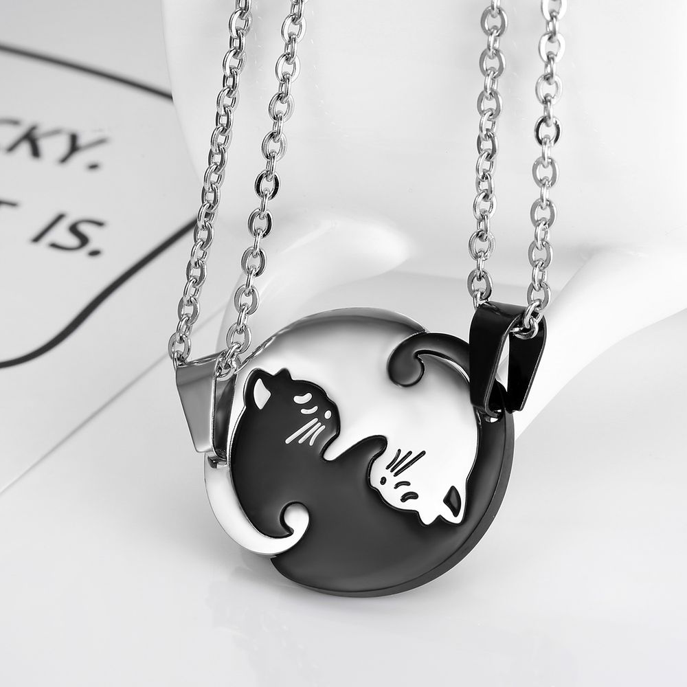  Cute Animal Cat Pendant Puzzle Couple Necklace Wholesale | Wholesale Jewelry Only 2