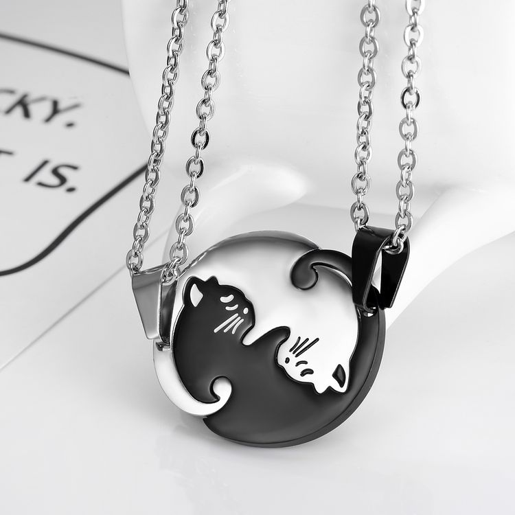  Cute Animal Cat Pendant Puzzle Couple Necklace Wholesale | Wholesale Jewelry Only 2