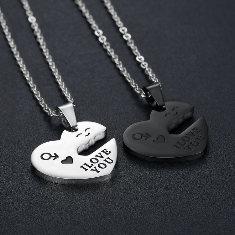 Wholesale Fashion sweet romantic heart-shaped key couple titanium steel necklace | Wholesale Jewelry Only 4