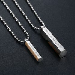 Trendy Sweet Titanium Steel Cylindrical Couple Pendant Necklace | Wholesale Jewelry Only