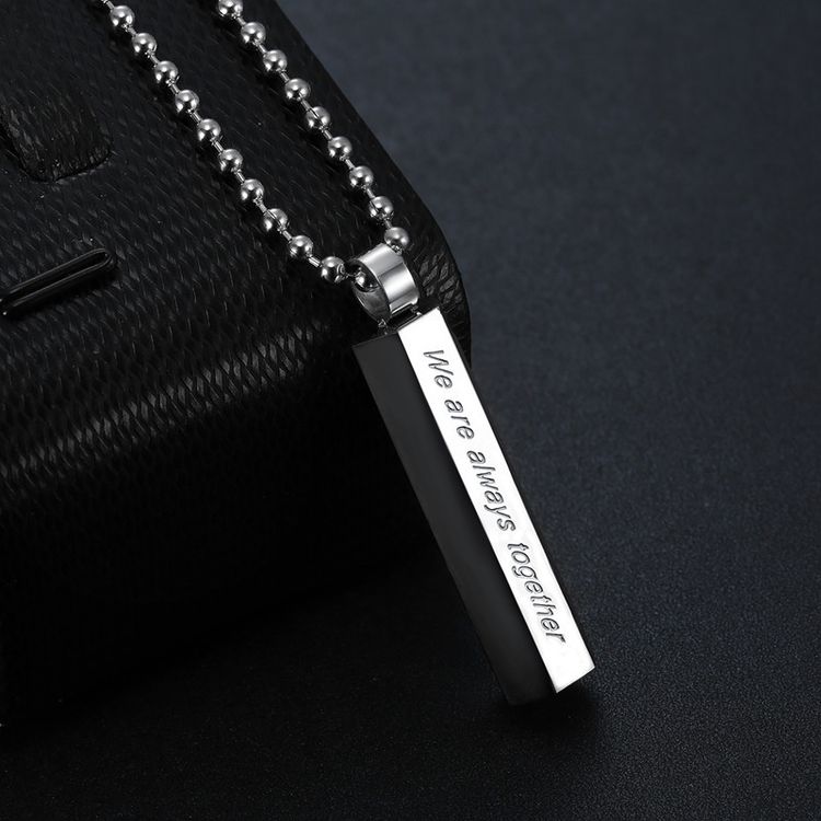 Trendy Sweet Titanium Steel Cylindrical Couple Pendant Necklace | Wholesale Jewelry Only 2