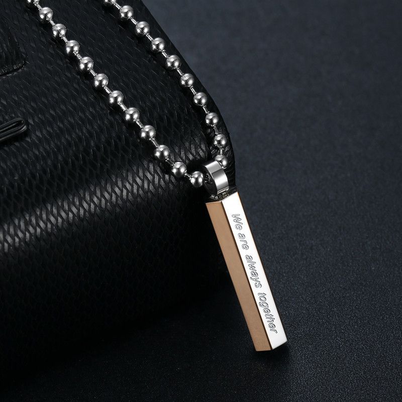 Trendy Sweet Titanium Steel Cylindrical Couple Pendant Necklace | Wholesale Jewelry Only 3