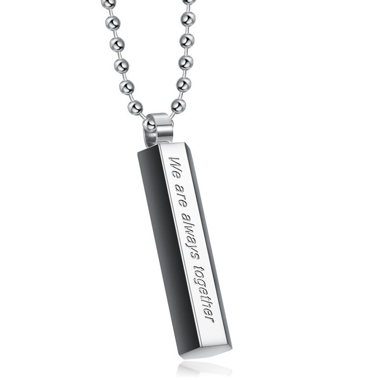 Trendy Sweet Titanium Steel Cylindrical Couple Pendant Necklace | Wholesale Jewelry Only 4