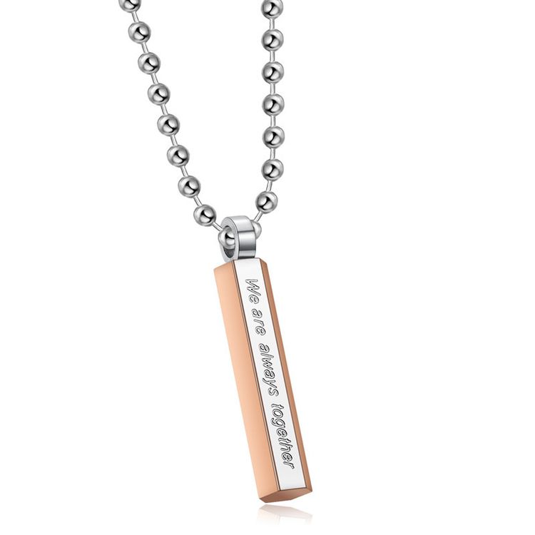 Trendy Sweet Titanium Steel Cylindrical Couple Pendant Necklace | Wholesale Jewelry Only 5