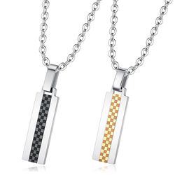 Punk Titanium Square Couple Fashion Necklace Wholesale | Wholesale Jewelry Only