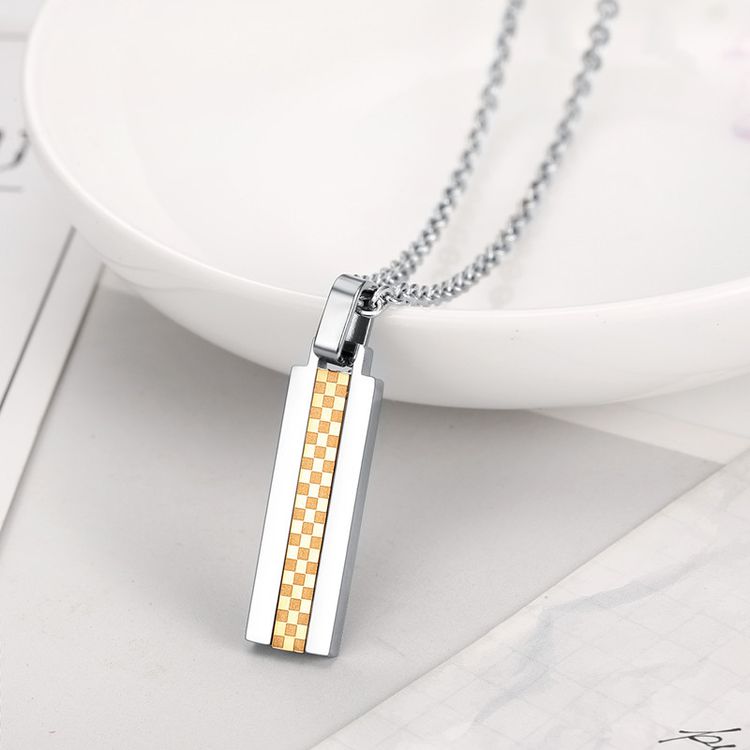 Punk Titanium Square Couple Fashion Necklace Wholesale | Wholesale Jewelry Only 3