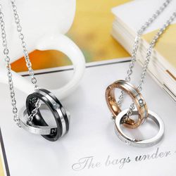 New Trend Drilling Pendant Titanium Steel Couple Necklace Wholesale | Wholesale Jewelry Only