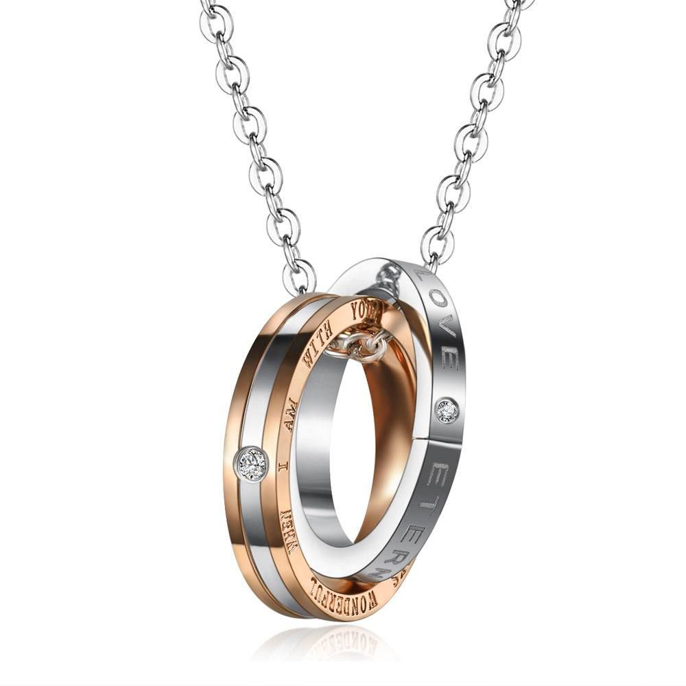 New Trend Drilling Pendant Titanium Steel Couple Necklace Wholesale | Wholesale Jewelry Only 2