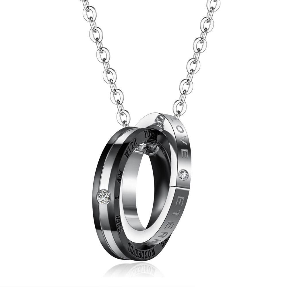New Trend Drilling Pendant Titanium Steel Couple Necklace Wholesale | Wholesale Jewelry Only 3