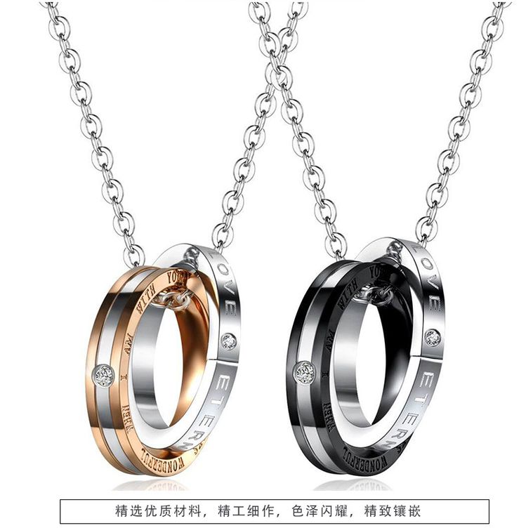 New Trend Drilling Pendant Titanium Steel Couple Necklace Wholesale | Wholesale Jewelry Only 5