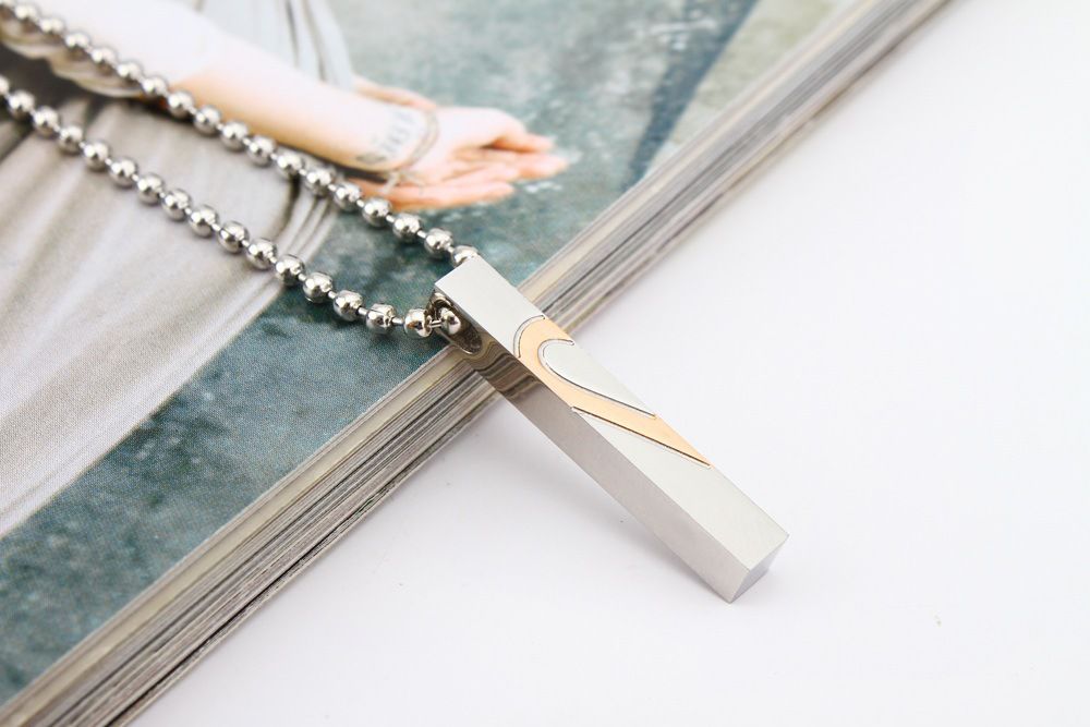 Fashion Wholesale Stainless Steel Couple Necklace with Heart Pendant | Wholesale Jewelry Only 1