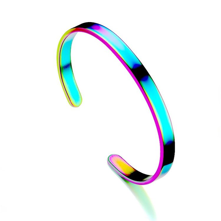 Fashion Titanium Stainless Steel C-shaped 6mm Bracelet | Wholesale Jewelry Only 2