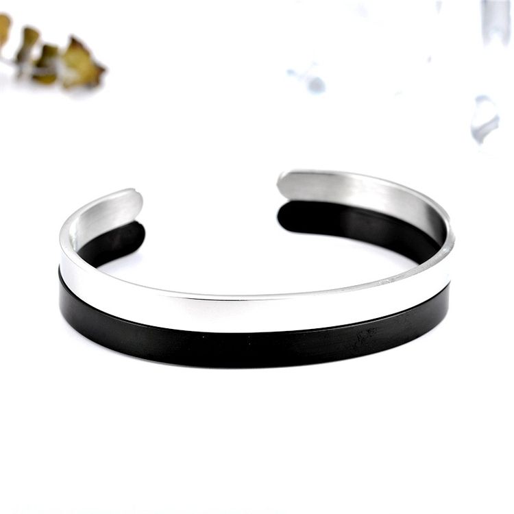 Fashion Titanium Stainless Steel C-shaped 6mm Bracelet | Wholesale Jewelry Only 3