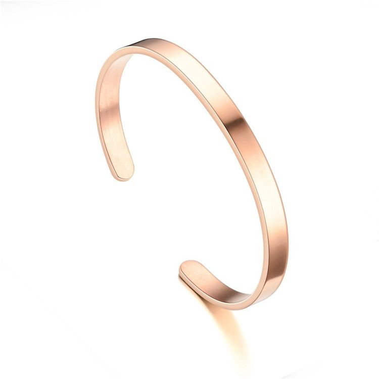 Fashion Titanium Stainless Steel C-shaped 6mm Bracelet | Wholesale Jewelry Only 4