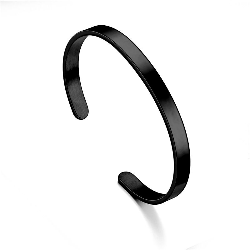 Fashion Titanium Stainless Steel C-shaped 6mm Bracelet | Wholesale Jewelry Only 6