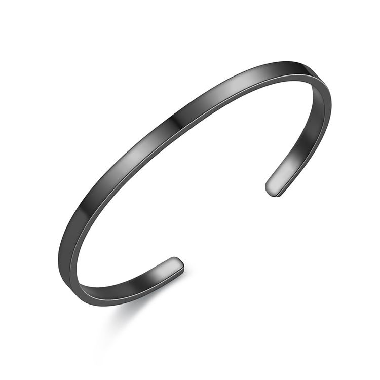 Wholesale Stainless Steel Polished Minimalist C-Shaped 4mm Titanium Bracelet | Wholesale Jewelry Only 4